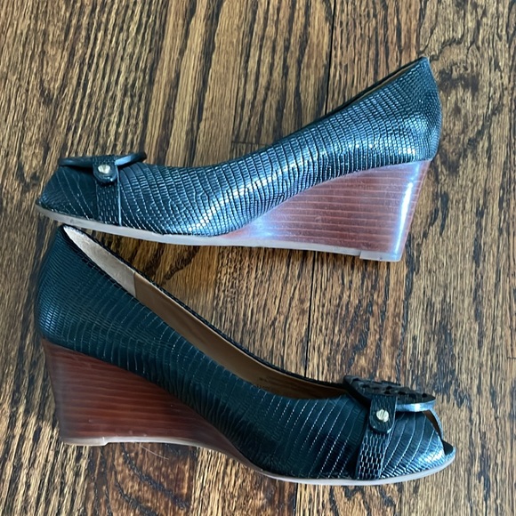 Tory Burch Sally Peep Toe Wedge Pump - Picture 3 of 7